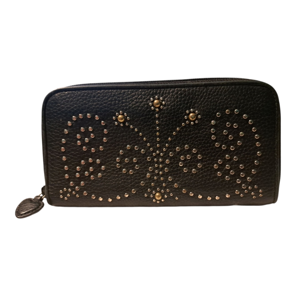 Brighton Black Wallet with Gold Accents